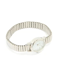 Silver Mini Oval Stretch Watch