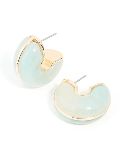 Boucles d’oreilles en résine dorée et verte