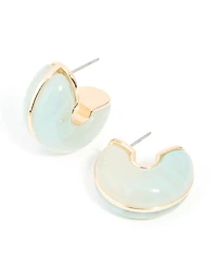 Boucles d’oreilles en résine dorée et verte