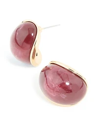 Boucles d’oreilles Statement Hoop en résine dorée bourgogne