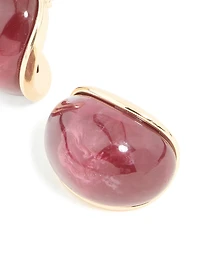 Boucles d’oreilles Statement Hoop en résine dorée bourgogne