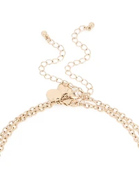 Antique Gold Red Beaded Patterned Necklace