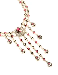 Antique Gold Red Drops Necklace