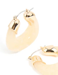 Boucles d’oreilles cerceaux en marbre en or