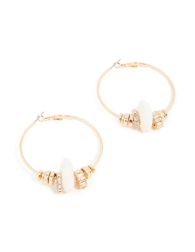 Boucles d’oreilles cerceaux Rondell Mixed Gold & Diamante