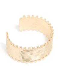 Gold Textured Ball Edge Wrist Cuff