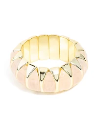 Bracelet extensible en pierre en marbre rose or