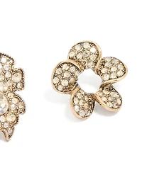 Broches à feuilles de diamants dorées usées en paquet de 3