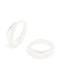 Sterling Silver Cubic Zirconia Double Hoop Earrings