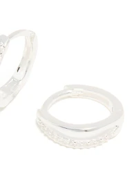 Sterling Silver Cubic Zirconia Double Hoop Earrings