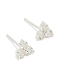 Boucles d’oreilles cubiques en argent sterling Trio Zirconia