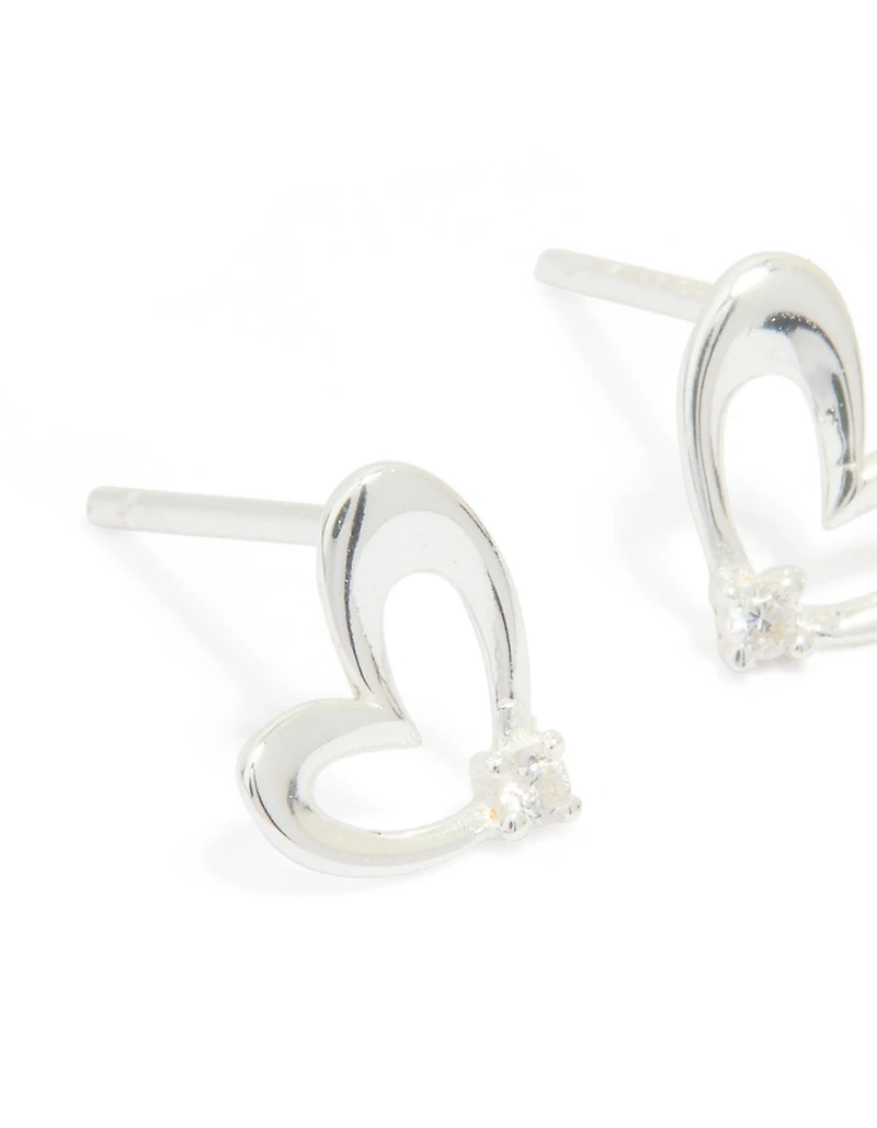 Boucles d’oreilles cubiques en zircone en argent sterling