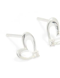 Boucles d’oreilles cubiques en zircone en argent sterling