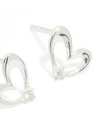 Boucles d’oreilles cubiques en zircone en argent sterling