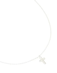Sterling Silver Cubic Zirconia Cross Pendant Necklace