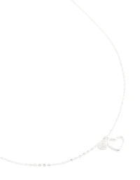 Sterling Silver Cubic Zirconia Double Heart Necklace