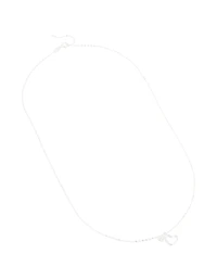 Sterling Silver Cubic Zirconia Double Heart Necklace