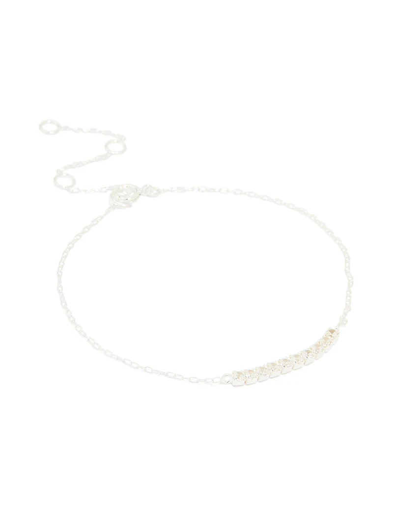 Sterling Silver Cubic Zirconia Bar Bracelet