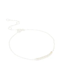 Sterling Silver Cubic Zirconia Bar Bracelet