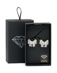 Silver Cubic Zirconia Bow Stud Earrings