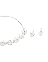 Silver Diamante Vine Toggle Bracelet & Earrings Set