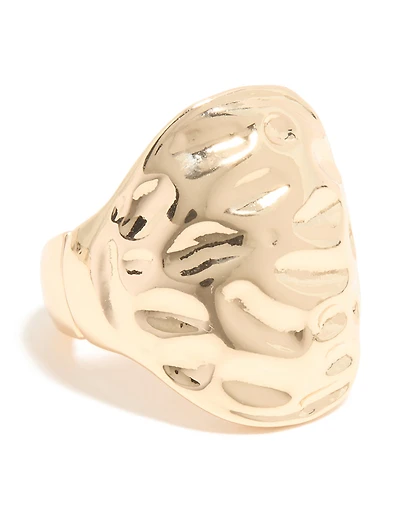 Gold Textured Oval Ring
