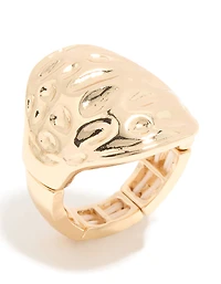 Gold Textured Oval Ring