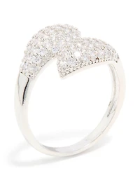 Silver Cubic Zirconia Snake Head Ring