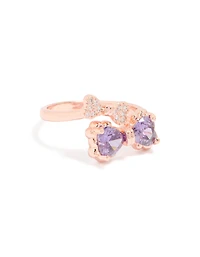 Anneau de nœud délicat en zirconie cubique en or rose
