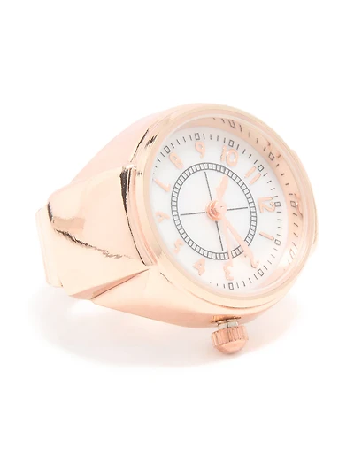 Bague de montre statement en or rose