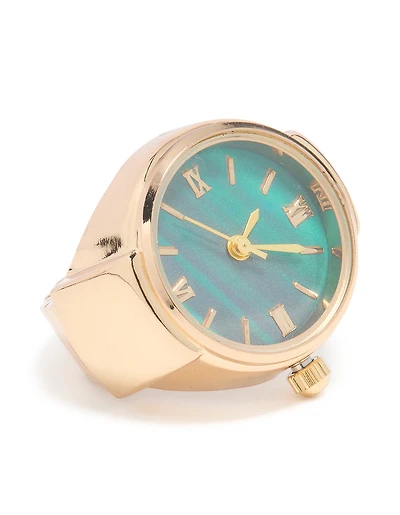 Bague de montre bleue en or