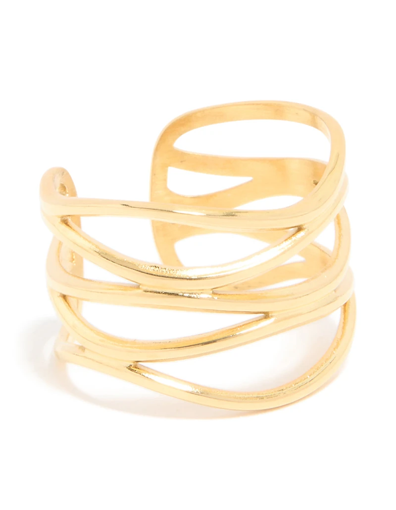 Anneau de ligne en acier inoxydable plaqué or étanche, couches