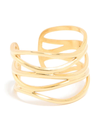 Anneau de ligne en acier inoxydable plaqué or étanche, couches