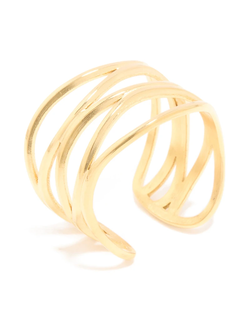 Anneau de ligne en acier inoxydable plaqué or étanche, couches