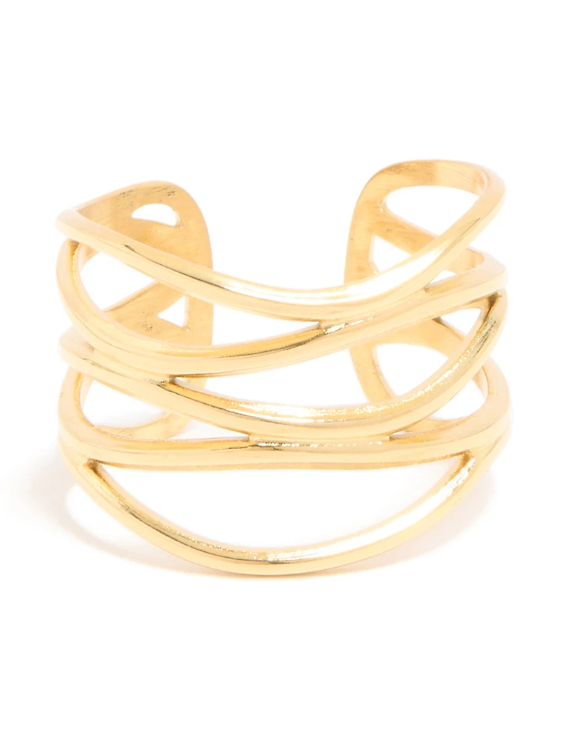 Anneau de ligne en acier inoxydable plaqué or étanche, couches