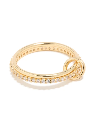 Gold Plated Cubic Zirconia Simple 1 Loop Ring