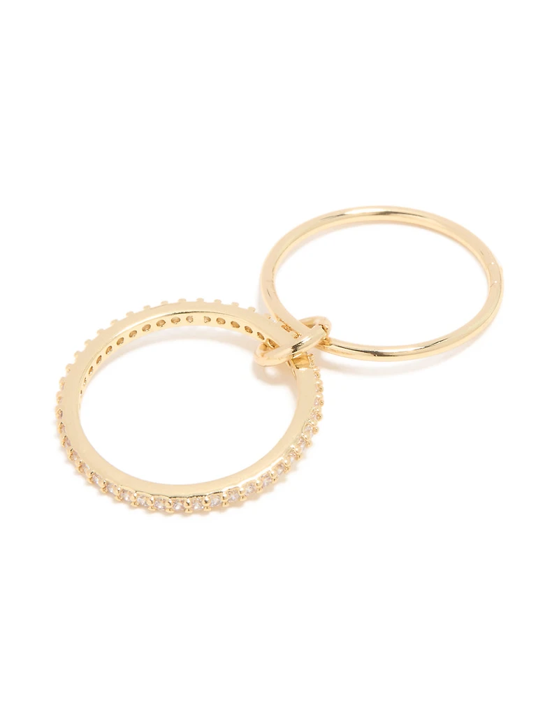 Gold Plated Cubic Zirconia Simple 1 Loop Ring