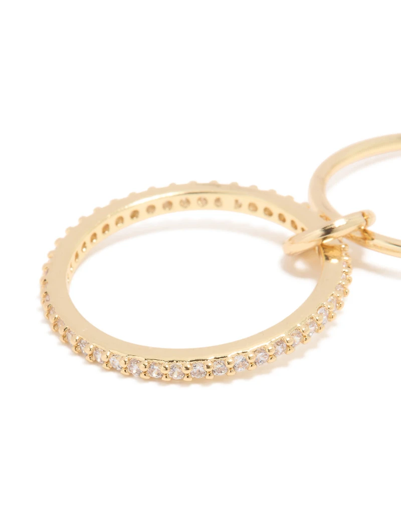 Gold Plated Cubic Zirconia Simple 1 Loop Ring