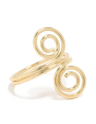 Anneau double tourbillon plaqué or