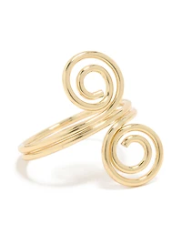 Anneau double tourbillon plaqué or