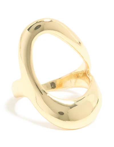 Gold Plated Open Triangle Ring