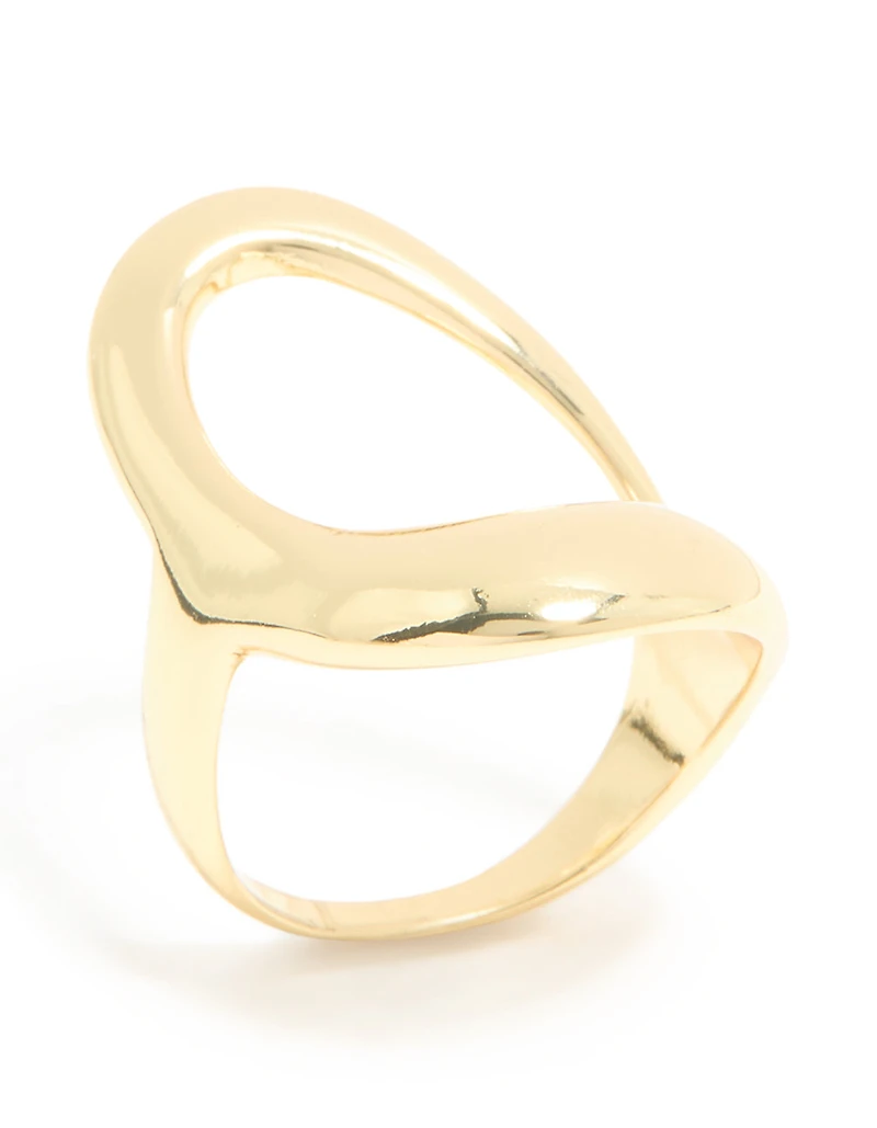 Gold Plated Open Triangle Ring