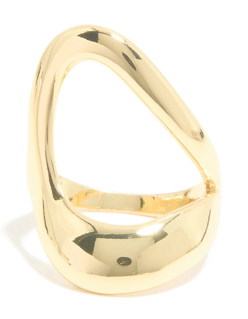 Anneau triangulaire ouvert plaqué or