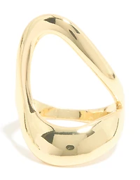 Anneau triangulaire ouvert plaqué or