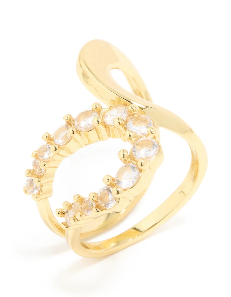 Anneau tourbillonnant en acier inoxydable plaqué or et imperméable