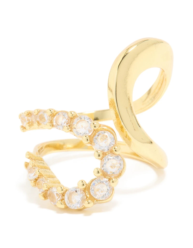 Anneau tourbillonnant en acier inoxydable plaqué or et imperméable