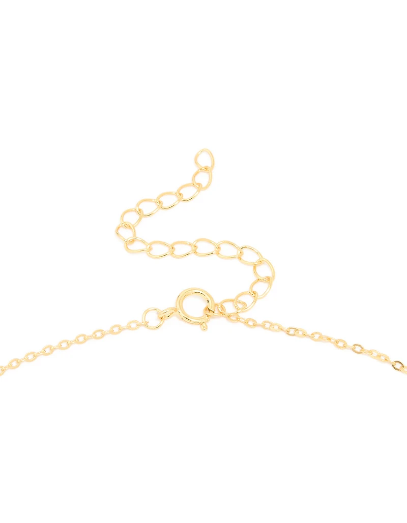 Gold Plated Sterling Silver Cubic Zirconia Oval Link Necklace