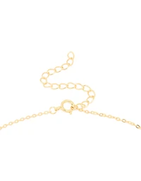 Gold Plated Sterling Silver Cubic Zirconia Oval Link Necklace