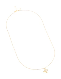 Gold Plated Sterling Silver Cubic Zirconia Heart Arrow Necklace