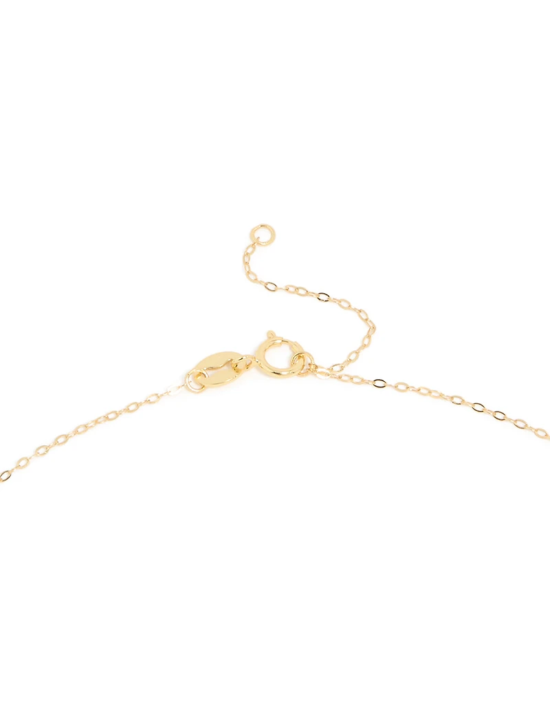 Gold Plated Sterling Silver Cubic Zirconia Heart Arrow Necklace